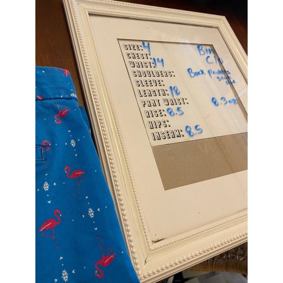 Crown and Ivy Blue Pink Flamingo Cotton Bermuda Shorts Women's 4 - Picture 5 of 8